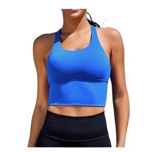 NEW XUNYU Royal Blue Strappy Criss Cross Sports Bras, Women's S